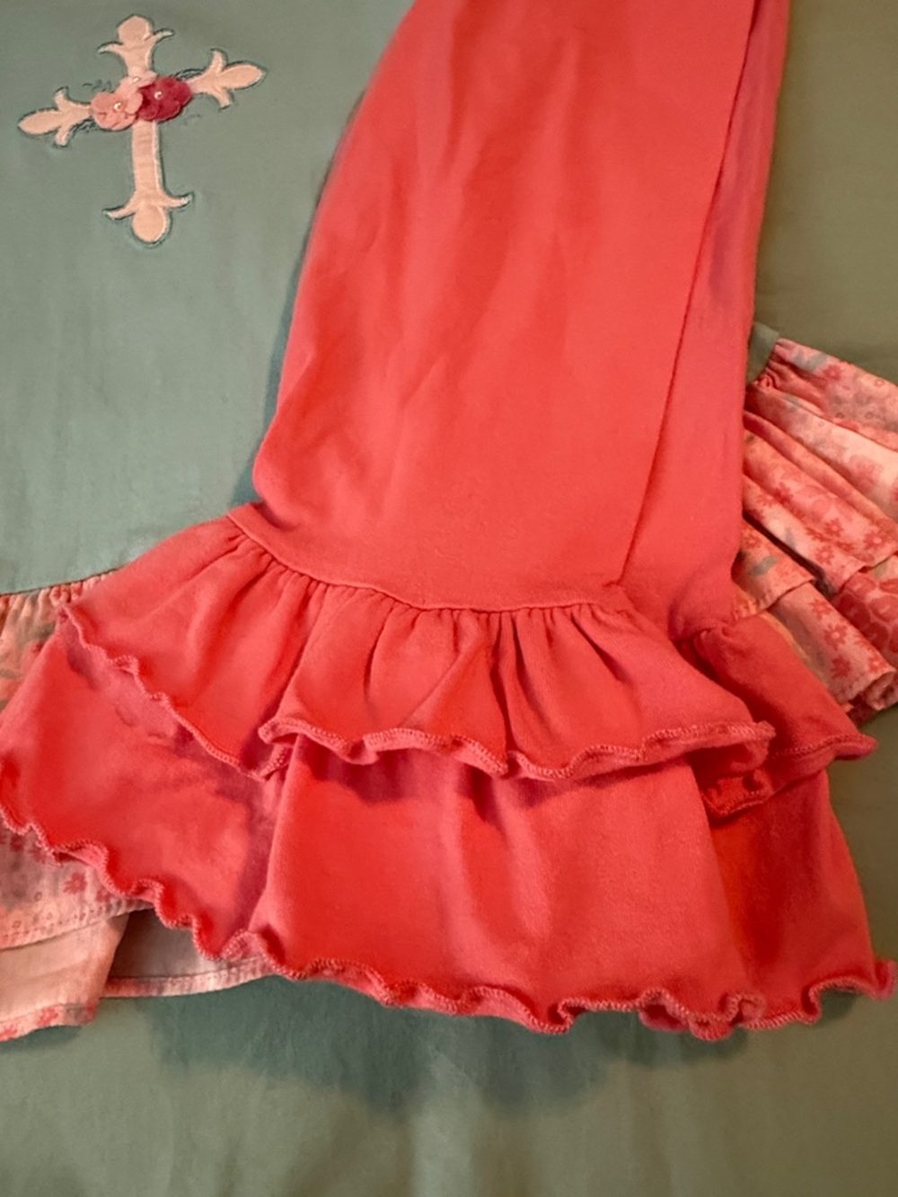 Girls' Blue & Pink Ruffle Matching Set - Picture 3 of 4